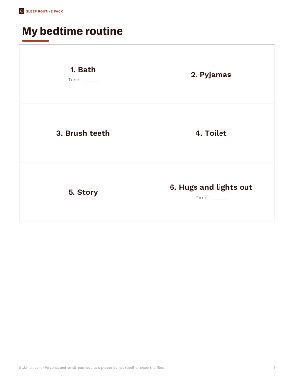 Preview of Printable Kids Routine Chart